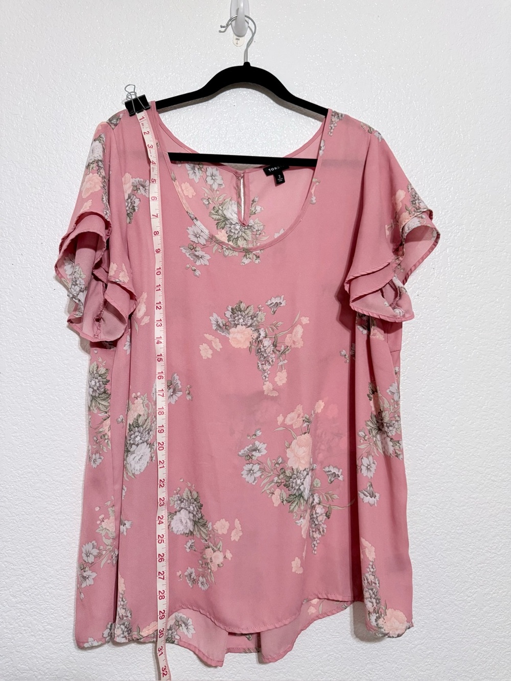 torrid Rose Floral Ruffle Sleeve Blouse